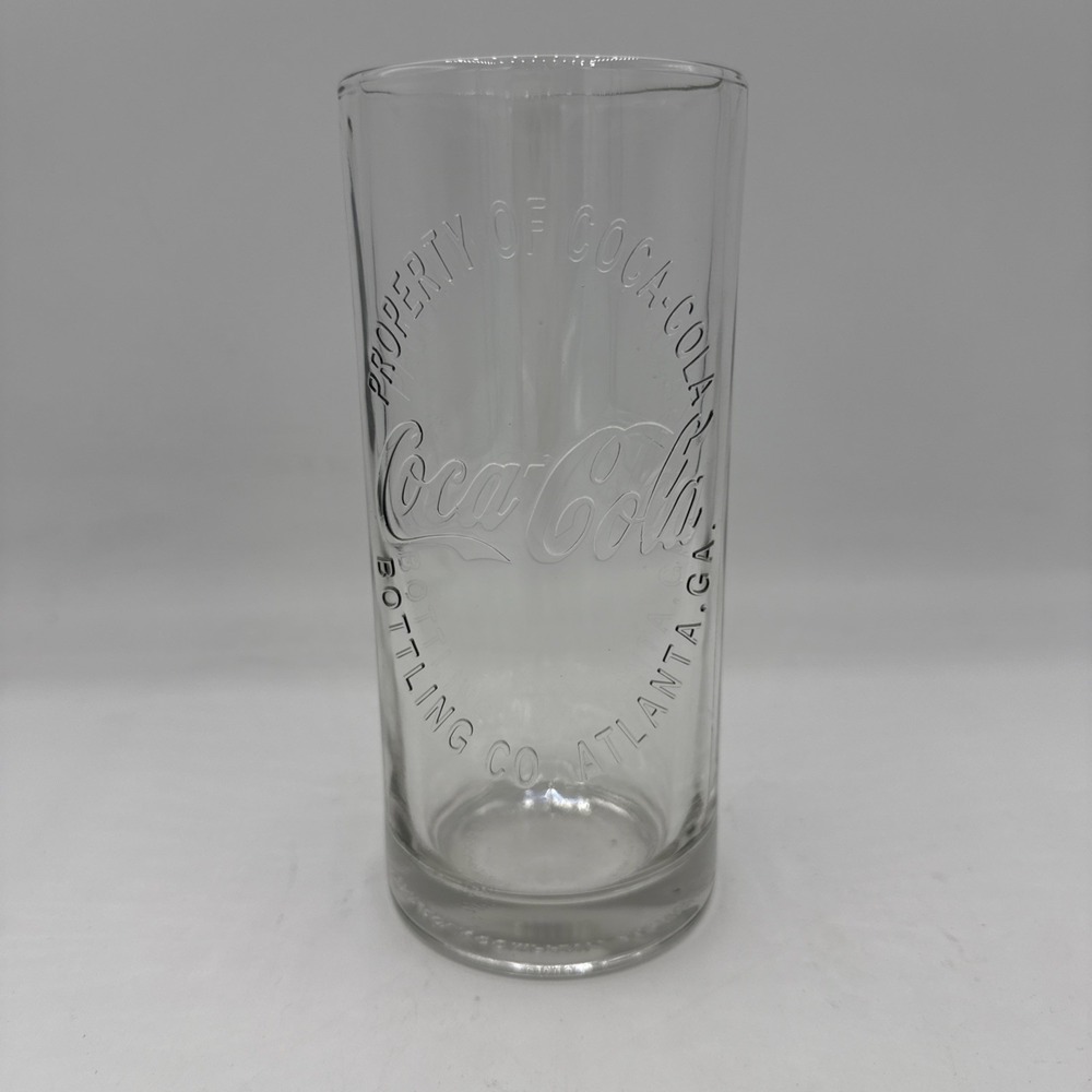 VTG Coca Cola Bottling Co Embossed Georgia Thick Heavy Glass 6.75" Coke Cup